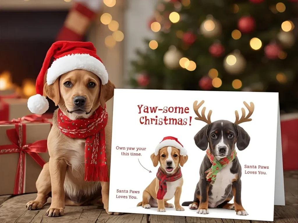 Cute Dog Christmas Puns for Cards