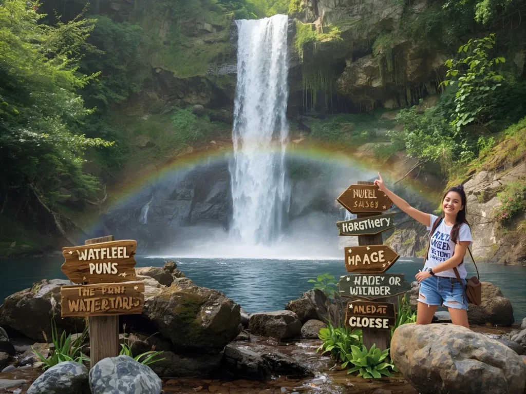 Playful Waterfall Wordplay