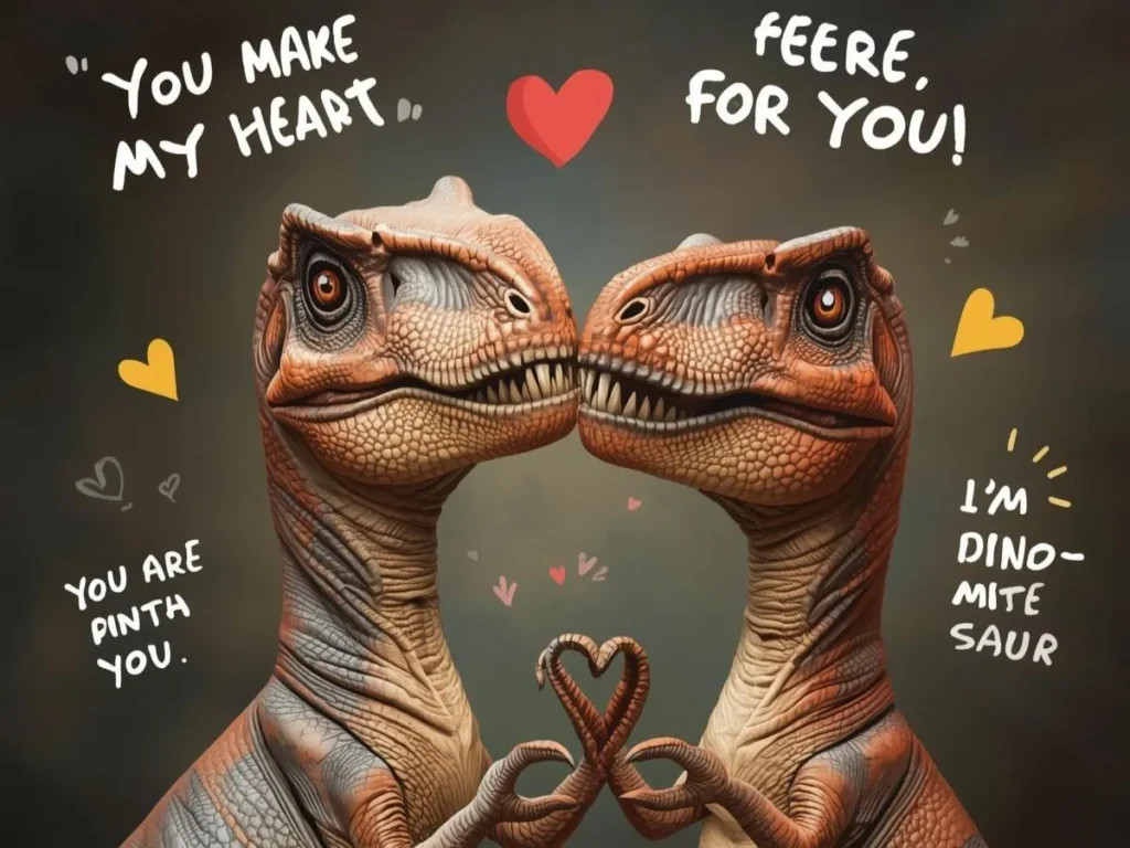Funny & Cheesy Dino Love Puns