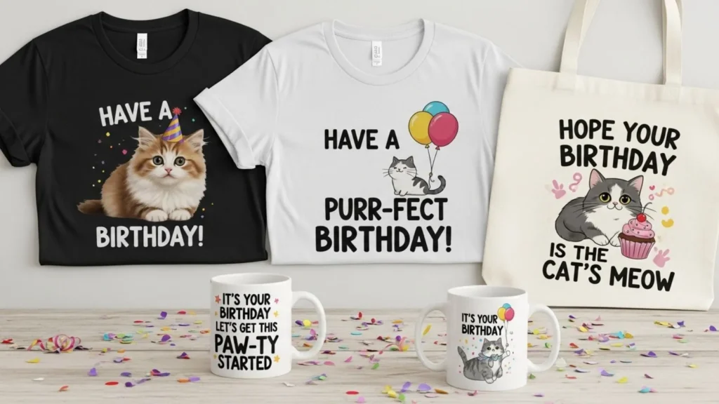 Clever Cat Birthday Puns for Merch