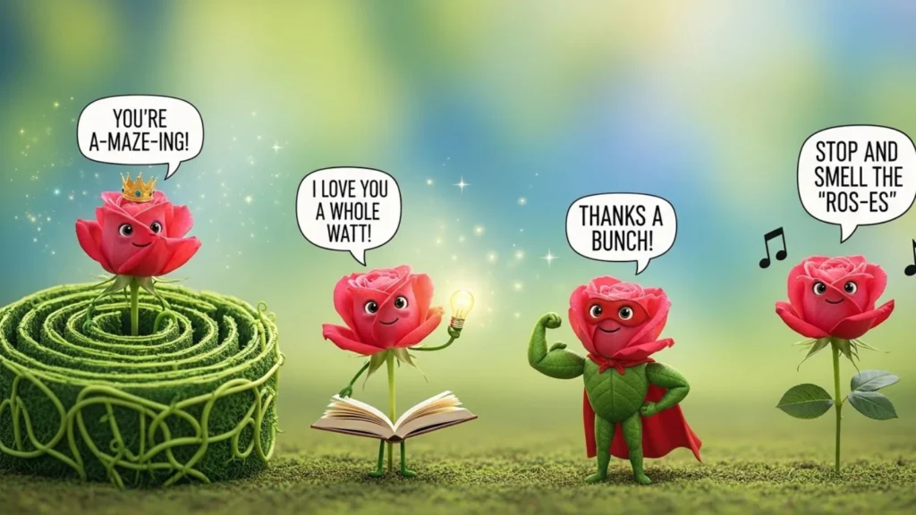 Whimsical Rose Puns for Kids