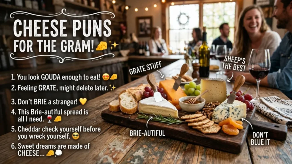 Cheese Puns for Social Media Captions 
