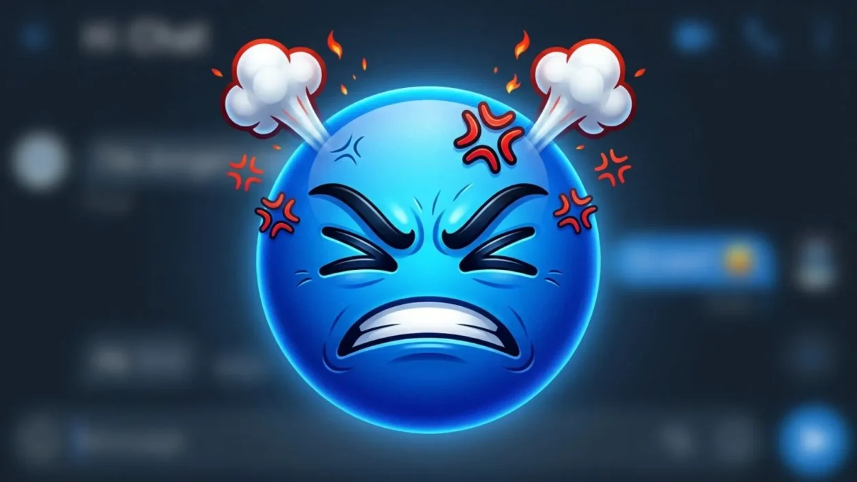 Angry Blue Emoji