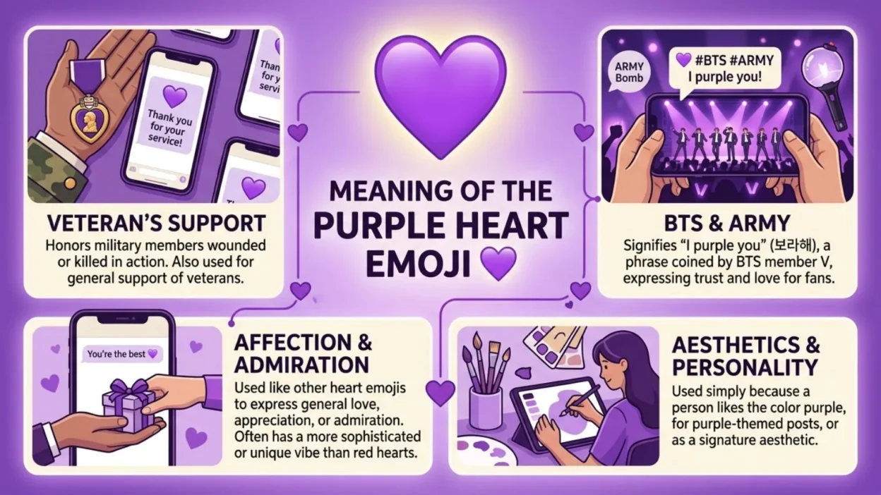Meaning of Purple Heart Emoji